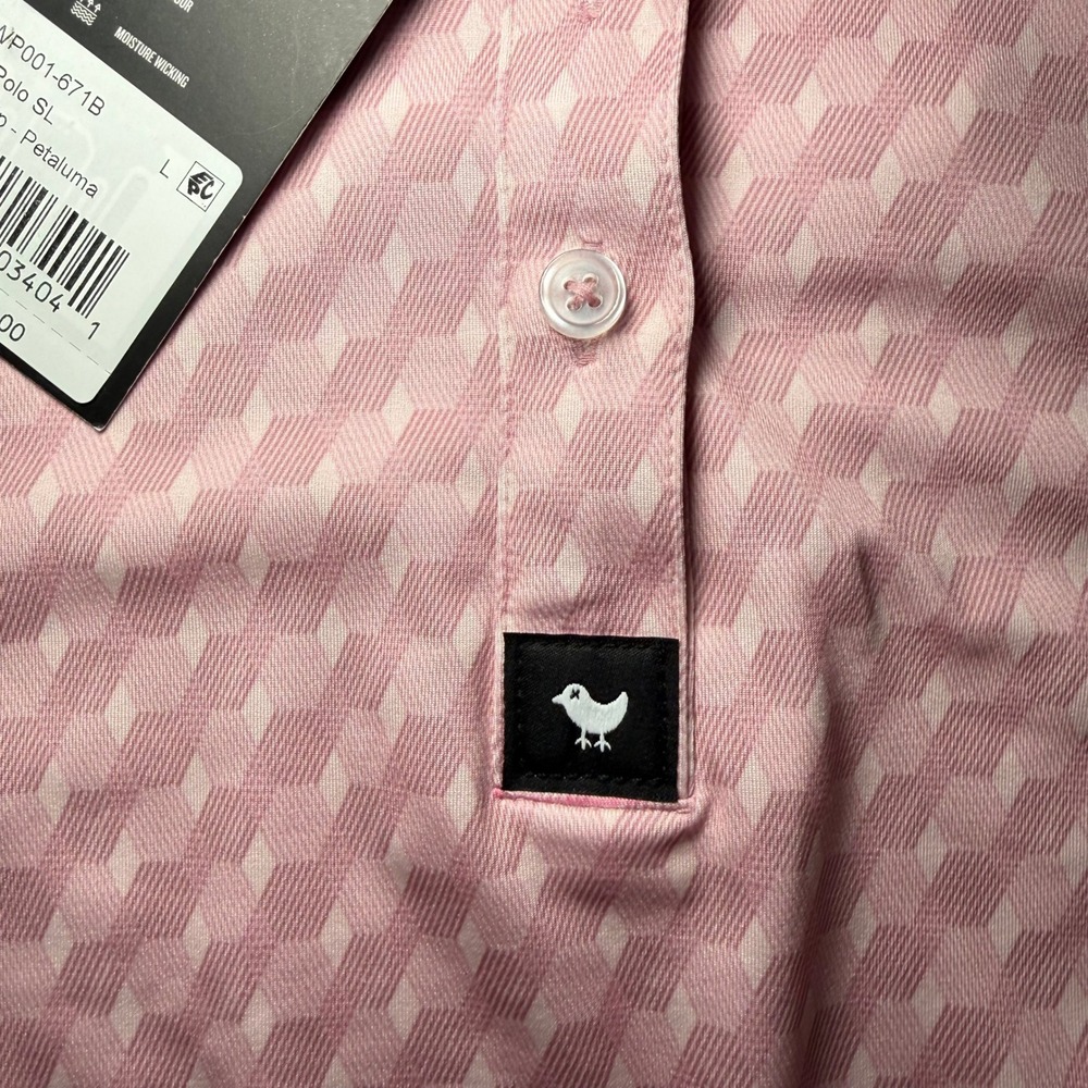Bad Birdie Women's Sleeveless Golf Polo Pink Geo Print L NWT MSRP$78 - Picture 3 of 7